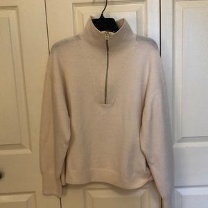 JCrew half zip sweater cream size XL